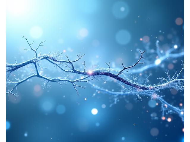 An abstract representation of human neuron network merging with digital data flow, symbolizing AI and human connection.