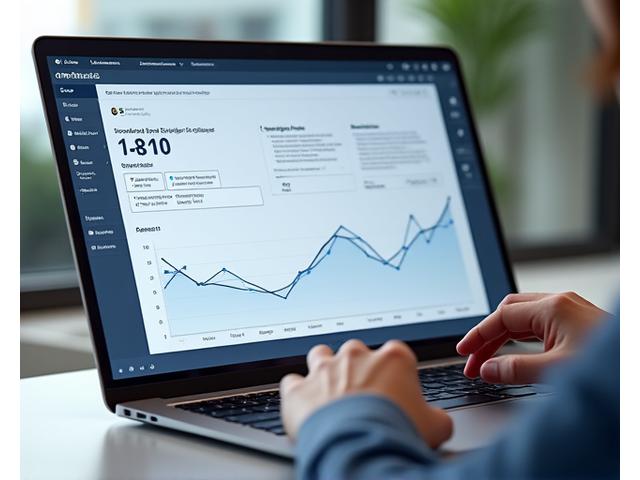 AI-powered learning interface on a laptop, showing personalized progress graphs and interactive exercises.