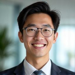 Photo of Min-jun Kim, a dynamic young Korean-American tutor with a bright, encouraging expression.
