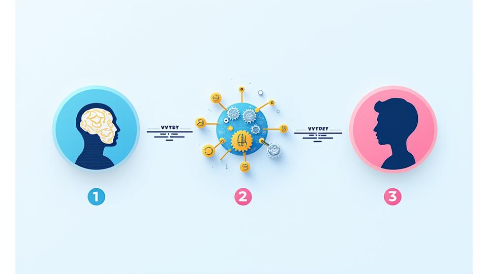 Illustration of the AI assessment process, showing data collection, analysis, and profile generation with icons representing learning styles and strengths.
